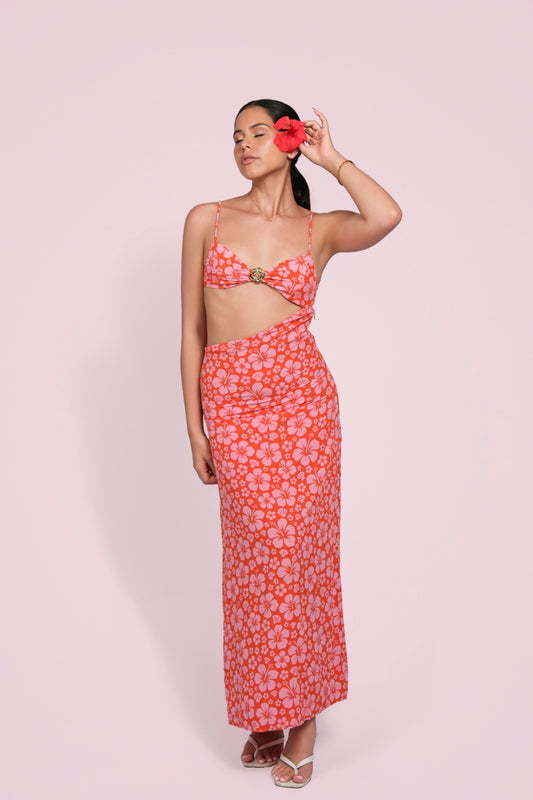 Valentina dress corail