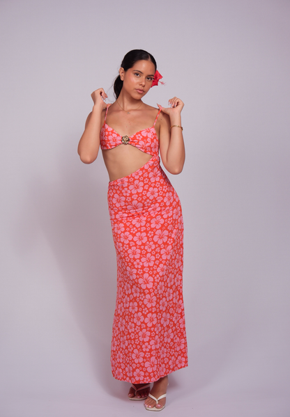 Valentina dress corail