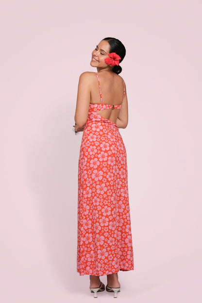Valentina dress corail